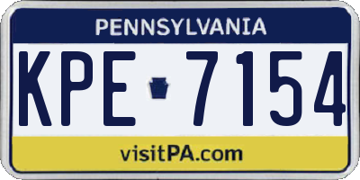 PA license plate KPE7154