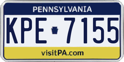 PA license plate KPE7155