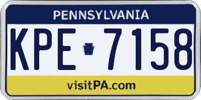 PA license plate KPE7158