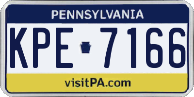 PA license plate KPE7166