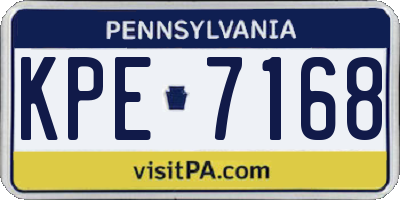 PA license plate KPE7168
