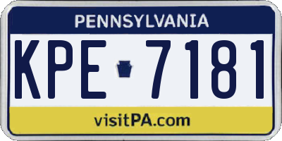 PA license plate KPE7181