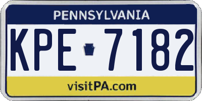 PA license plate KPE7182
