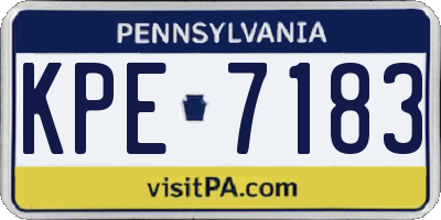 PA license plate KPE7183