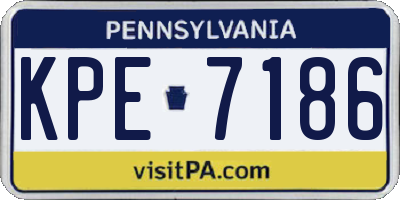 PA license plate KPE7186