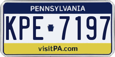 PA license plate KPE7197