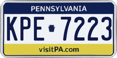 PA license plate KPE7223