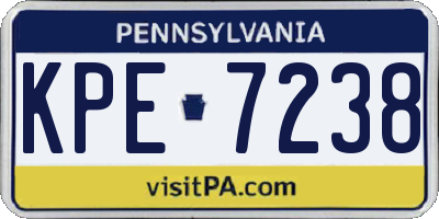 PA license plate KPE7238