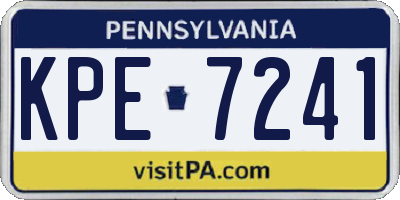 PA license plate KPE7241