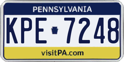 PA license plate KPE7248