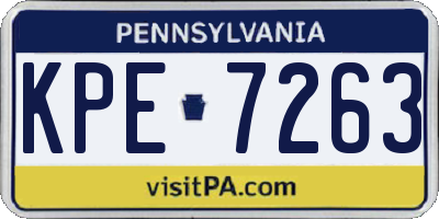 PA license plate KPE7263