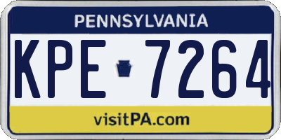 PA license plate KPE7264