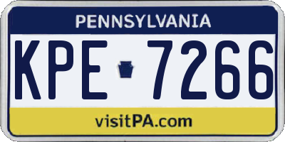 PA license plate KPE7266