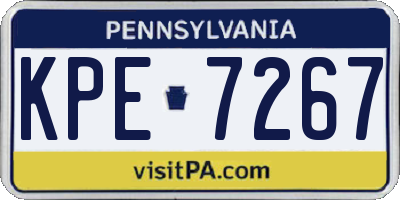 PA license plate KPE7267