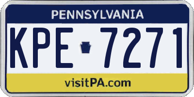PA license plate KPE7271
