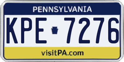 PA license plate KPE7276