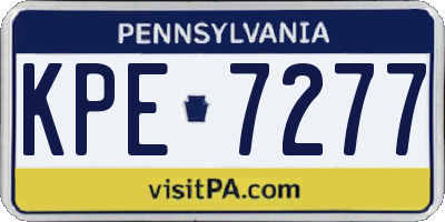 PA license plate KPE7277