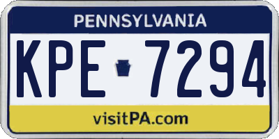 PA license plate KPE7294