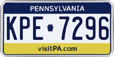 PA license plate KPE7296