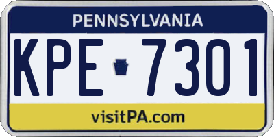 PA license plate KPE7301