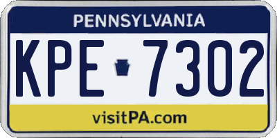 PA license plate KPE7302