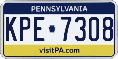 PA license plate KPE7308