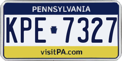 PA license plate KPE7327
