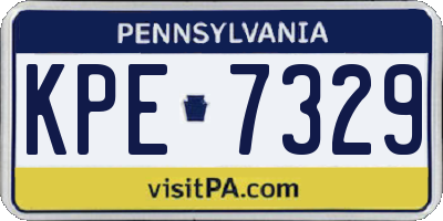 PA license plate KPE7329