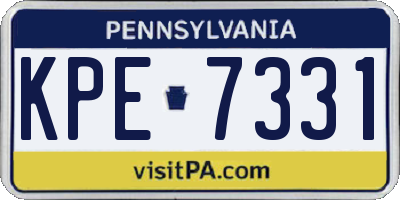 PA license plate KPE7331