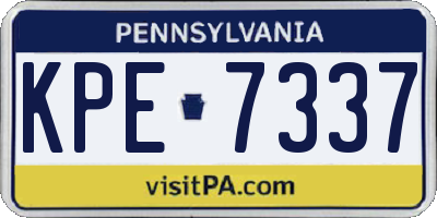 PA license plate KPE7337