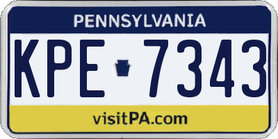 PA license plate KPE7343