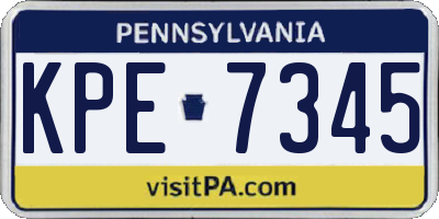 PA license plate KPE7345