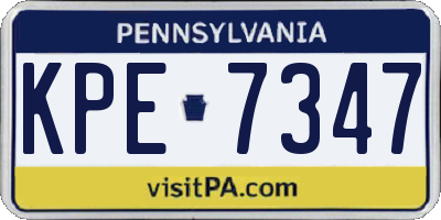 PA license plate KPE7347
