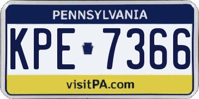 PA license plate KPE7366