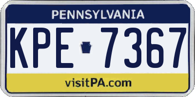 PA license plate KPE7367