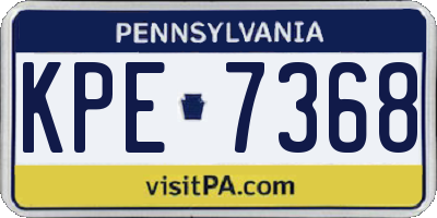 PA license plate KPE7368
