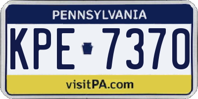 PA license plate KPE7370