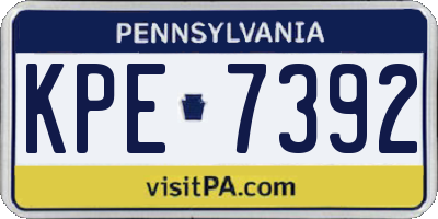 PA license plate KPE7392