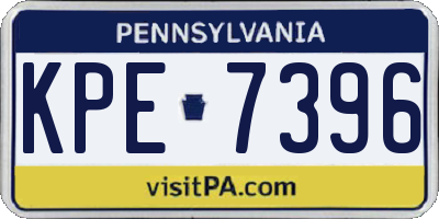 PA license plate KPE7396