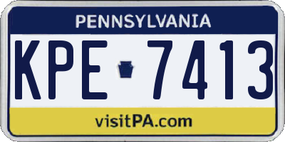 PA license plate KPE7413