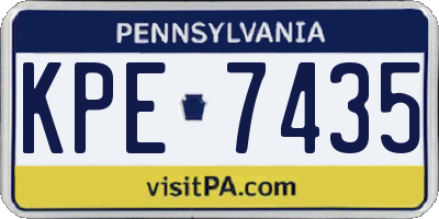 PA license plate KPE7435