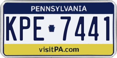 PA license plate KPE7441
