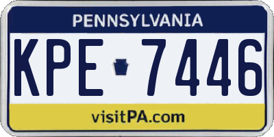 PA license plate KPE7446