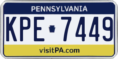 PA license plate KPE7449