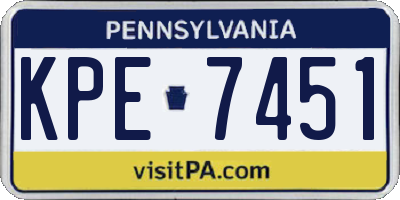 PA license plate KPE7451