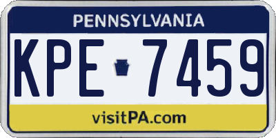 PA license plate KPE7459