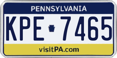 PA license plate KPE7465