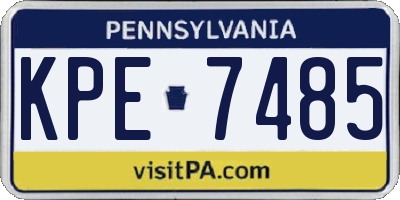 PA license plate KPE7485