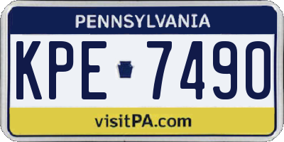 PA license plate KPE7490