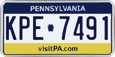 PA license plate KPE7491